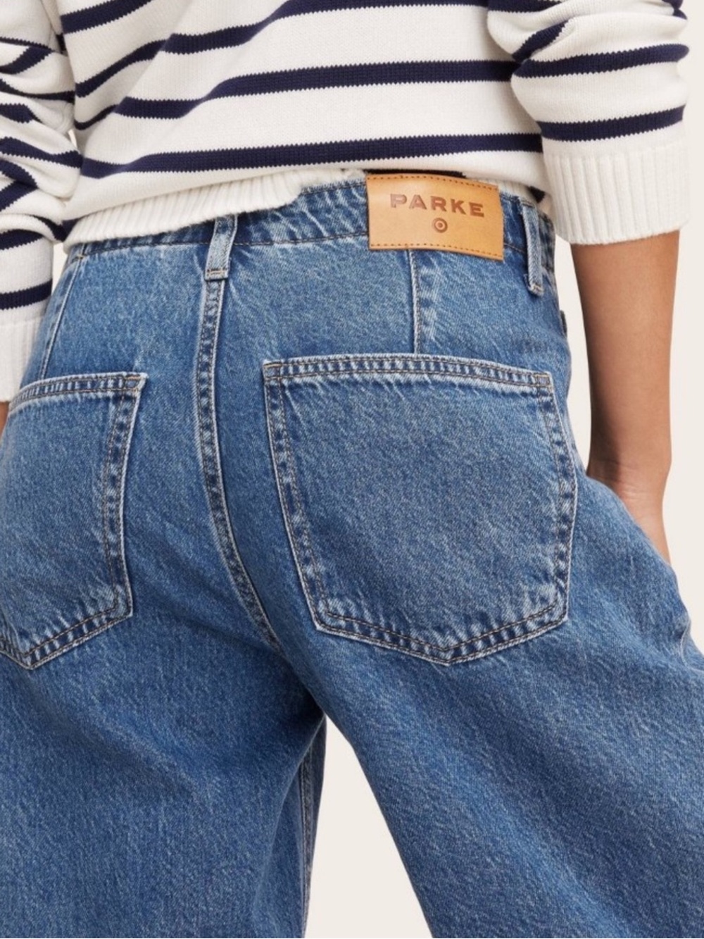 Parke x Target Mid Rise Drawstring Baggy Jeans Medium Wash 6 NWT - Picture 3 of 5